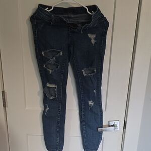 Cello Women's Ripped Skinny Jeans in Dark Blue